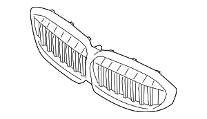 Genuine BMW Shadow Line Kidney Grille - Gloss Black